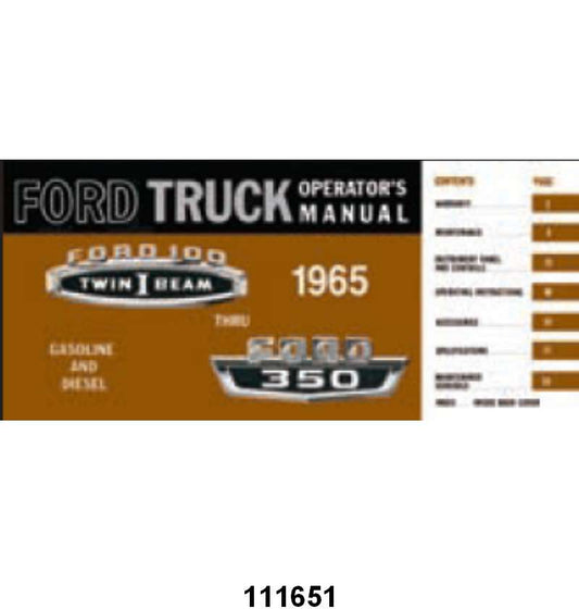 OWNERS MANUAL - 65 F-100/F-350