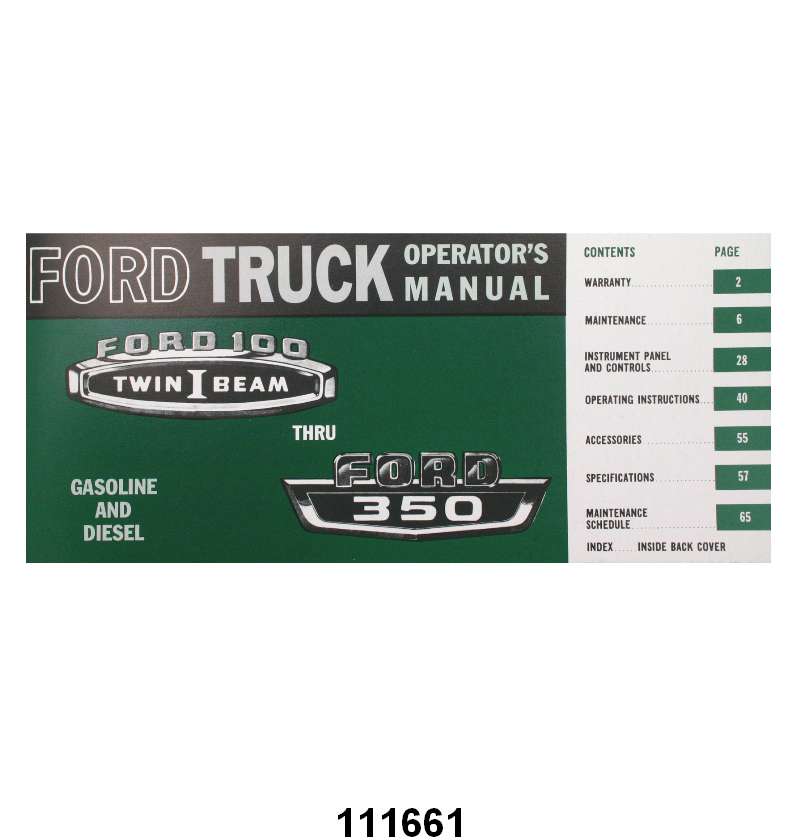 OWNERS MANUAL - 66 F-100/F-350