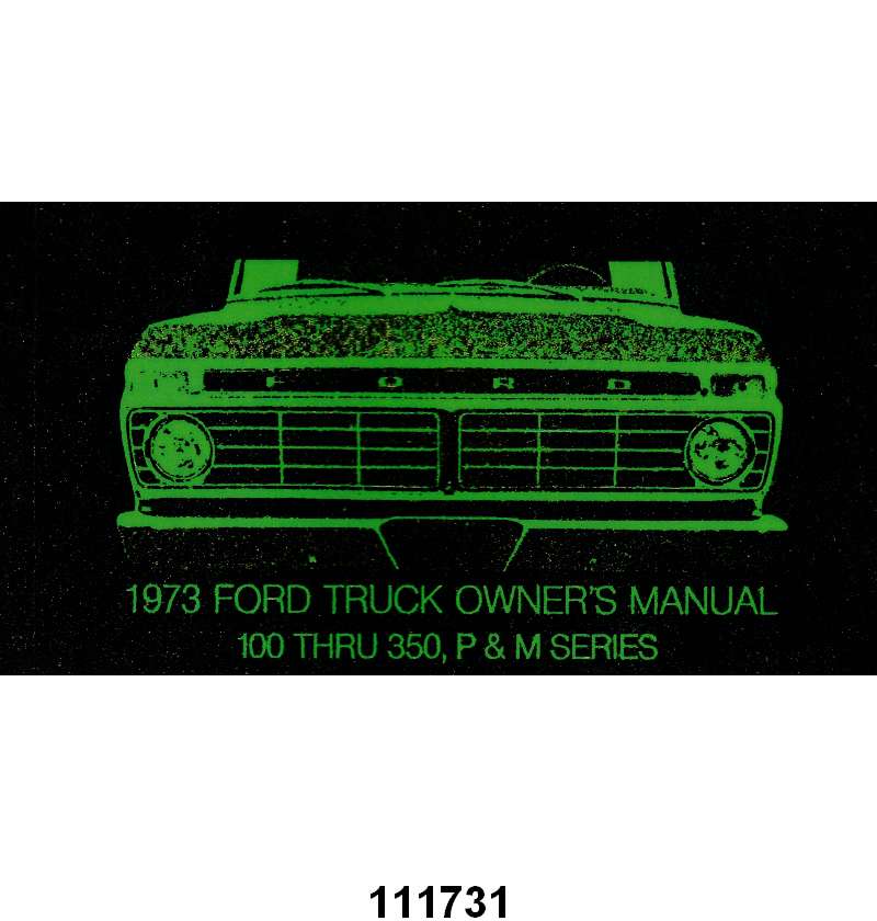 OWNERS MANUAL - 73 F-100/F-350