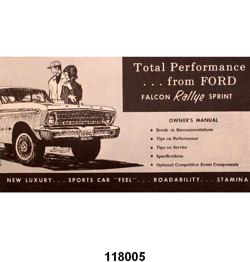 OWNERS MANUAL - 64 FALCON SPRINT SUPPLEMENT