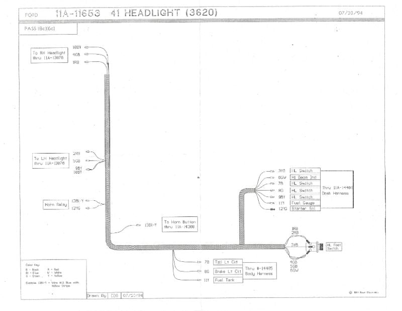 HEADLIGHT WIRING HARNESS - 41 PASSENGER, MERCURY