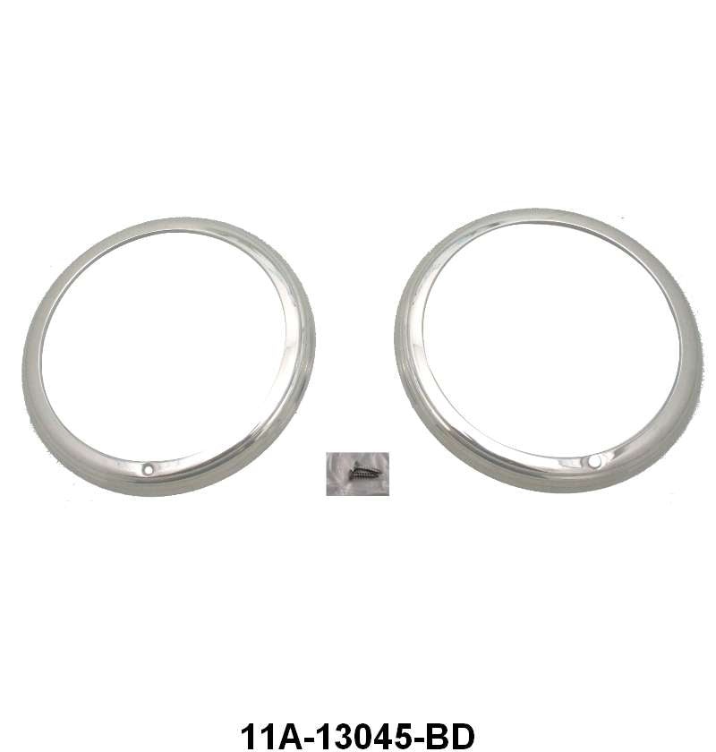 HEADLIGHT DOOR/BEZELS - 41 PASS STAINLESS W/2 RIBS