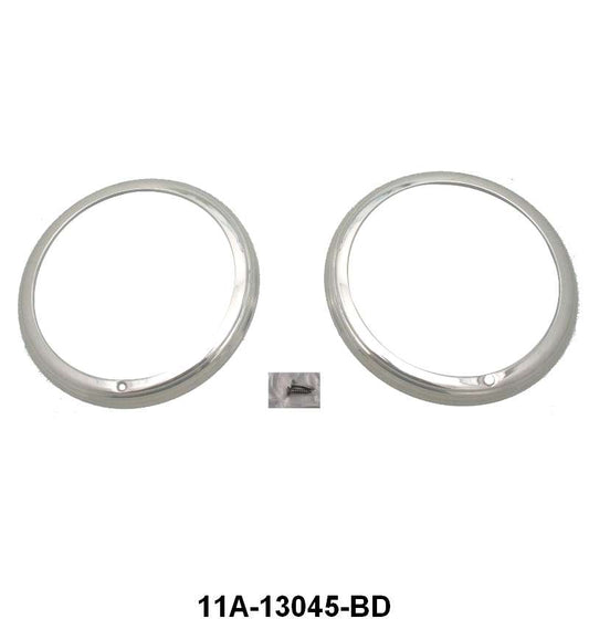 HEADLIGHT DOOR/BEZELS - 41 PASS STAINLESS W/2 RIBS