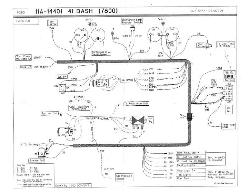 UNDER DASH TO ENGINE WIRES (COWL HARNESS) - 41 PASS/MERCURY