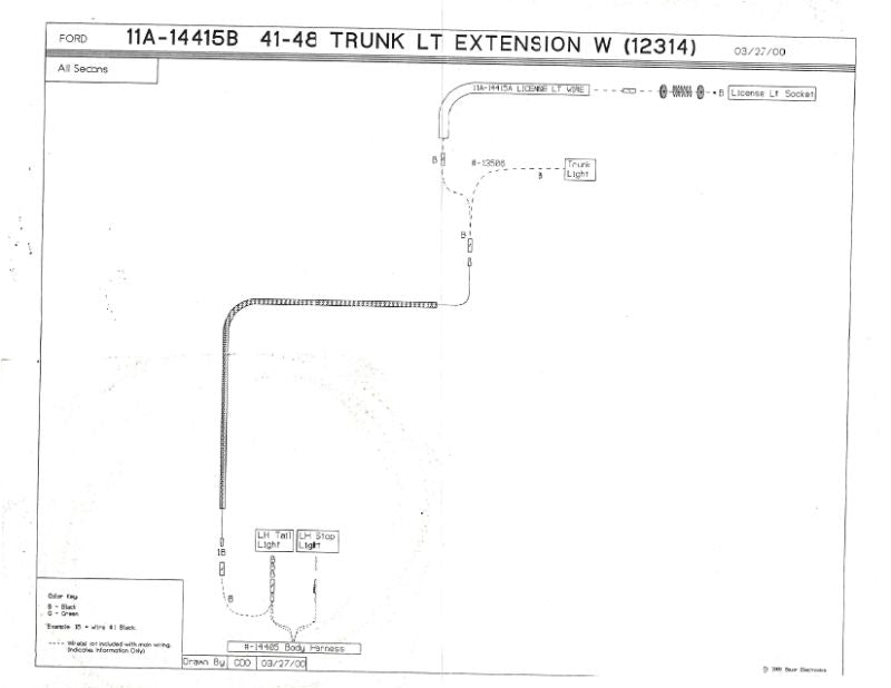 LICENSE PLATE LIGHT WIRE - 41-48 PASS/MERC