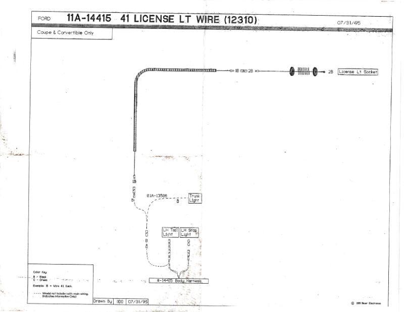 LICENSE PLATE LIGHT WIRE - 41-48 CPE/CONV