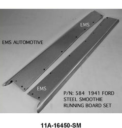 SMOOTH STEEL RUNNING BOARDS - 41 PASS & MERC