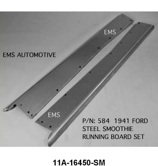 SMOOTH STEEL RUNNING BOARDS - 41 PASS & MERC