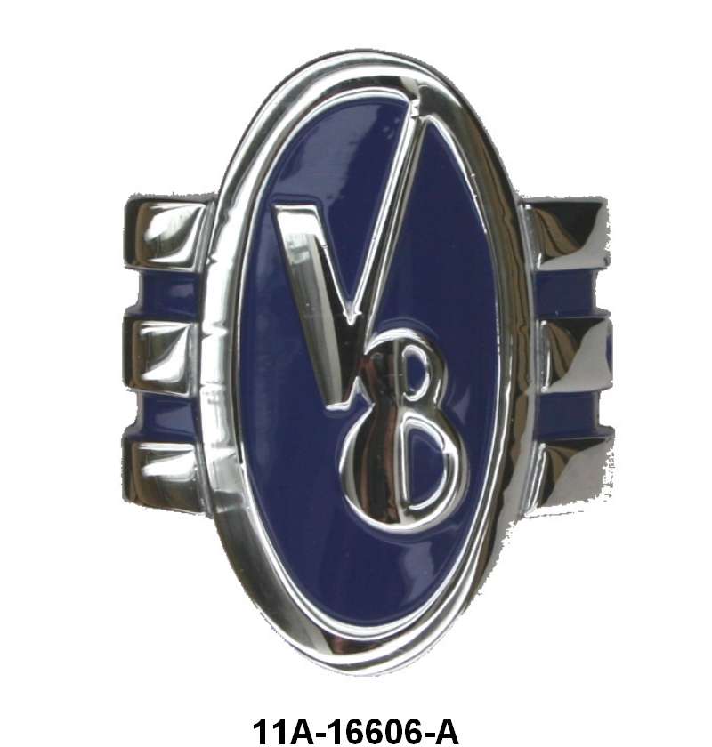 FRONT HOOD EMBLEM - 41 PASS V8 HOOD, 40-41 PICKUP GRILLE HOLE COVER