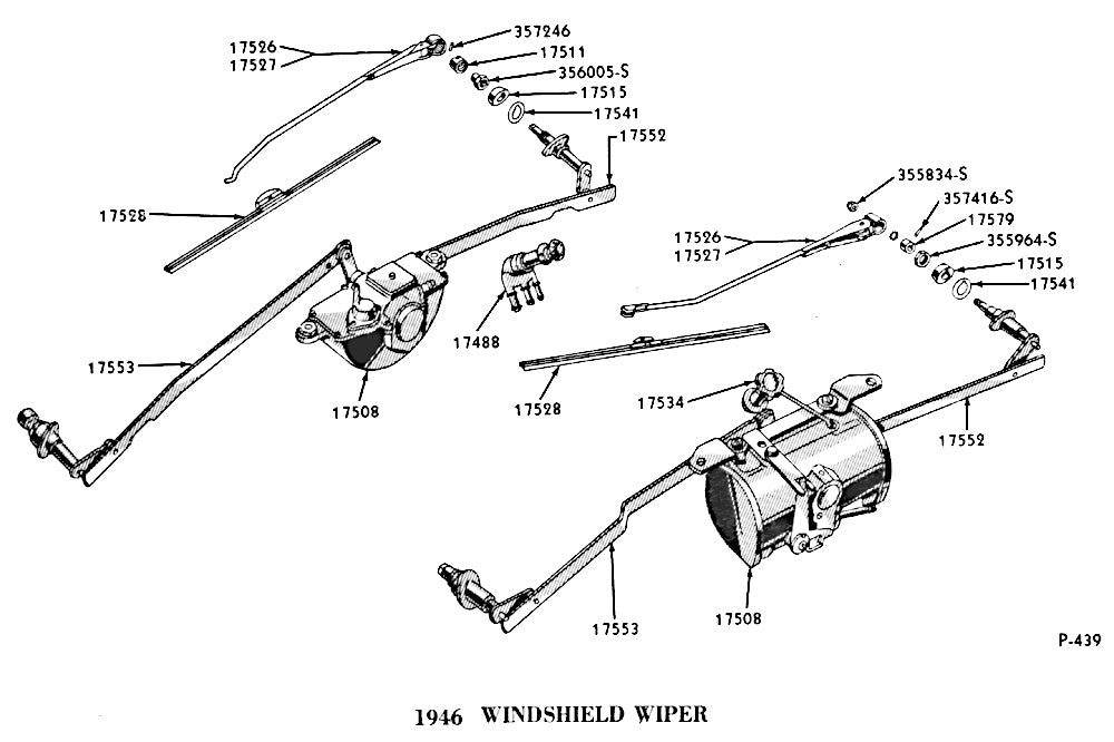 ORIGINAL STYLE STAINLESS WIPER ARM - 41-48 PASS/MERC LH - VINTIQUE