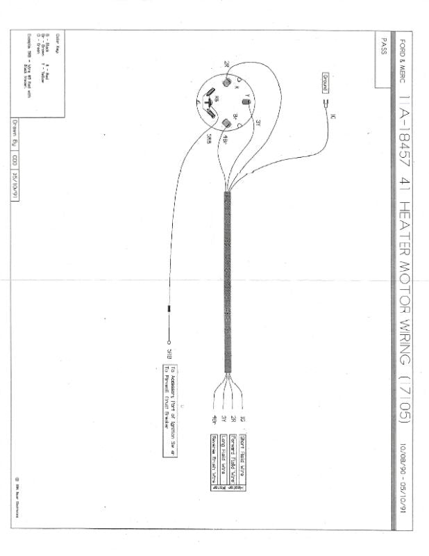 HEATER SWITCH TO HEATER MOTOR WIRE - 41 PASS/MERC