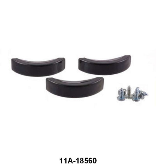 HOT WATER HEATER DOOR KNOBS - 41-48 PASS, 41-47 PICKUP BLACK 3 PIECES