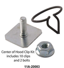 HOOD CENTER TRIM CLIPS - 41 PASS 10 CLIPS WITH 2 BOLTS