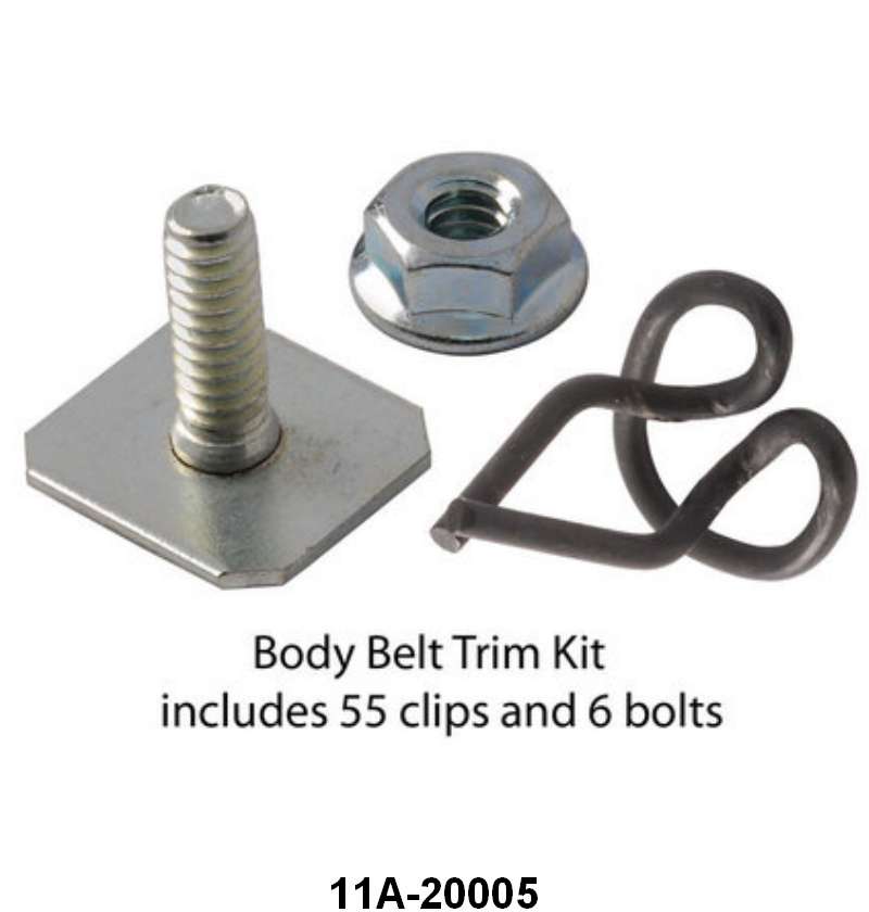 BODY SIDE MOLDING CLIPS - 41 PASS SET OF 55 CLIPS WITH 6 BOLTS