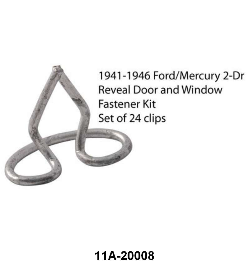 WINDOW REVEAL MOLDING CLIPS - 41-46 CPE/2DR SDN CURVED 24 pcs