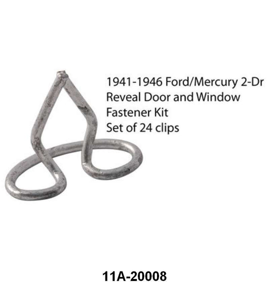 WINDOW REVEAL MOLDING CLIPS - 41-46 CPE/2DR SDN CURVED 24 pcs