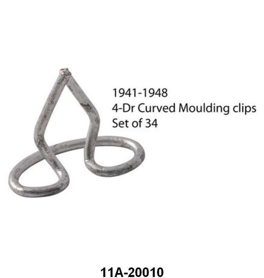 WINDOW REVEAL MOLDING CLIPS - 41-46 4 DOOR SEDAN CURVED 24 pcs
