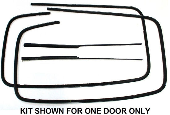 STAINLESS REAR DOOR WINDOW CHANNEL KIT - 41-42 PASS/MERC 4 DOOR SEDAN