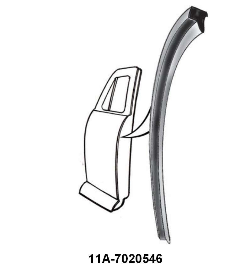BACK EDGE OF DOOR SEAL - 41-48 PASSENGER, MERCURY COUPE, 2-DOOR SEDAN