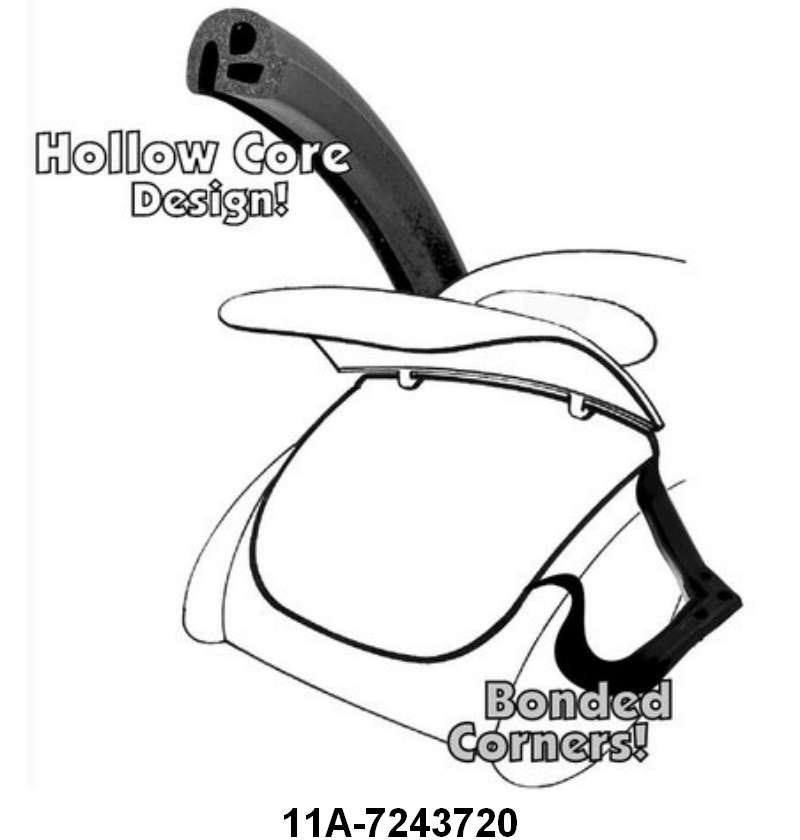 HOLLOW TRUNK LID SEAL WITH BONDED CORNERS - 41-48 COUPE/CONVERTIBLE