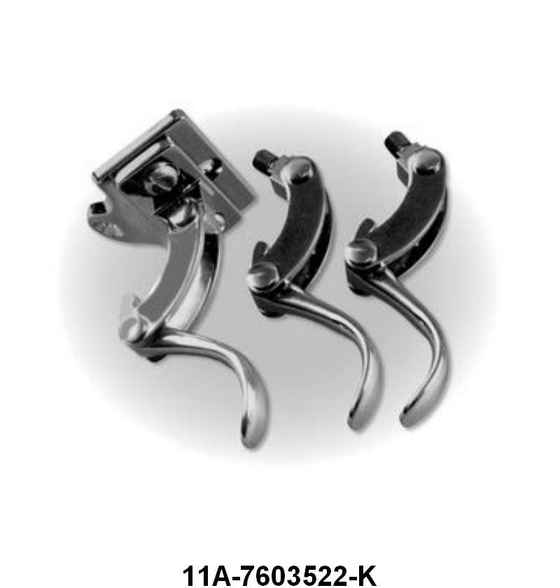 STAINLESS CONVERTIBLE TOP HOLD DOWN LATCHES - 41-48 FORD/MERC CONV SET OF 3