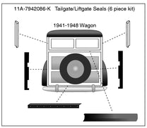 TAILGATE AND REAR LIFT WINDOW SEAL KIT - 41-48 FORD/MERC WAGON
