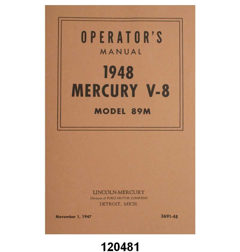 OWNERS MANUAL - 48 MERCURY