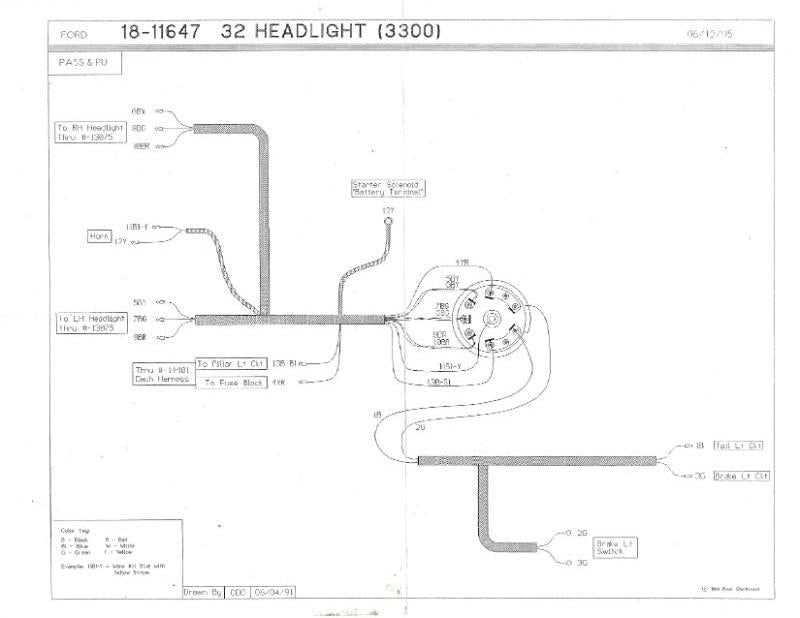 HEADLIGHT & TAIL LIGHT WIRING HARNESS - 32 PASS/PICKUP W/O COWL LIGHTS