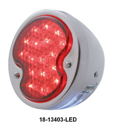 STAINLESS TAIL LIGHT ASSEMBLY W/12 VOLT LED LENS - 32 PASS LH