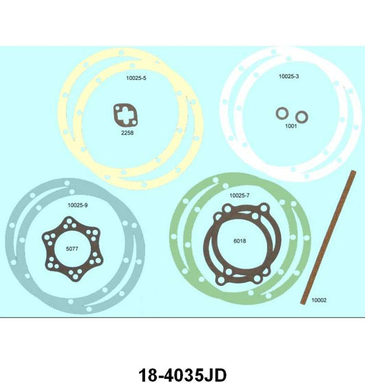 REAR AXLE GASKET SET WITH ADJUSTING SHIMS - 32-48 PASS,39-48 MERC, 32-47 PICKUP