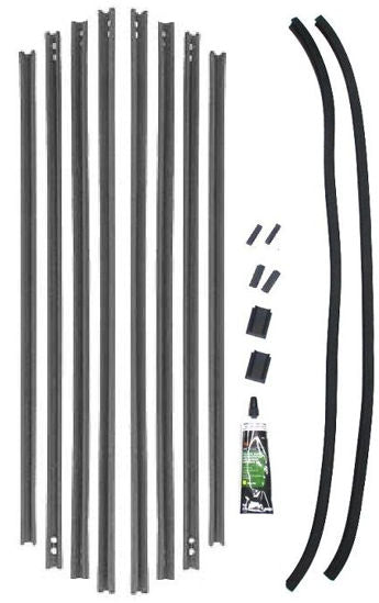 STAINLESS REAR DOOR WINDOW CHANNEL KIT - 33 4 DOOR SEDAN