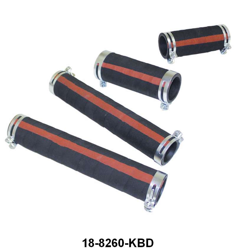 RADIATOR HOSE & CLAMP KIT - 32-36 PASS/PU V8 WITH RED STRIPE