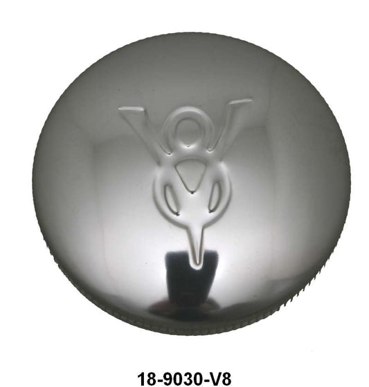 GAS CAP - 32-48 PASS, 32-48 MERC, 32-47 PU WITH V8 LOGO, VENTED
