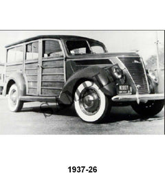 BLACK AND WHITE PICTURES - 37 STATION WAGON 3/4 FRONT