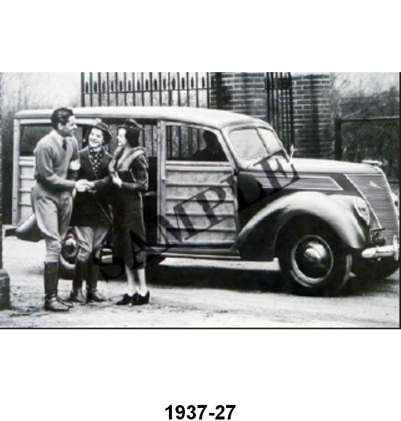 BLACK AND WHITE PICTURES - 37 STATION WAGON W/PEOPLE