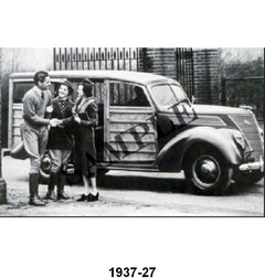 BLACK AND WHITE PICTURES - 37 STATION WAGON W/PEOPLE