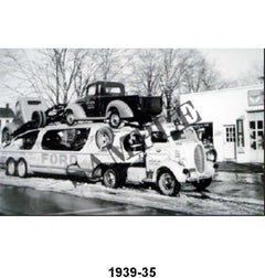 BLACK AND WHITE PICTURES - CAR HAULER WITH NEW 39'S,