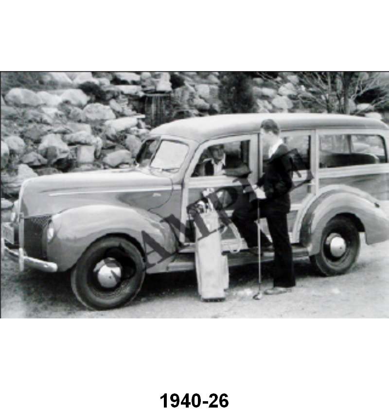 BLACK AND WHITE PICTURES - 40 WAGON, SIDE VIEW WITH