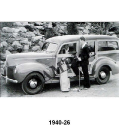 BLACK AND WHITE PICTURES - 40 WAGON, SIDE VIEW WITH