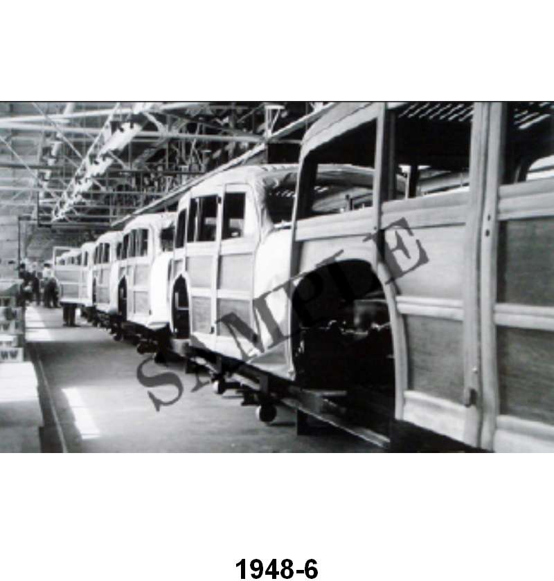 BLACK AND WHITE PICTURES - 48 WOODY WAGON ASSEMBLY LINE