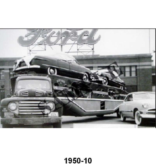 BLACK AND WHITE PICTURES - 50 CAR CARRIER W/NEW CARS