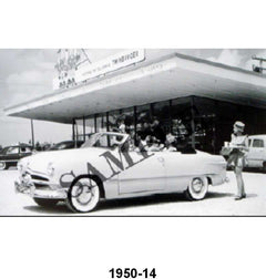 BLACK AND WHITE PICTURES - 50 CONVERTIBLE AT DRIVE-IN