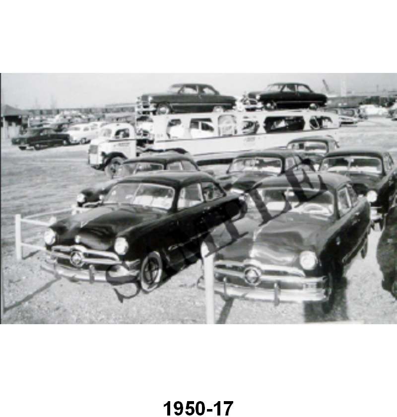 BLACK AND WHITE PICTURES - NEW 1950 CARS SHIPPED ON AUTO