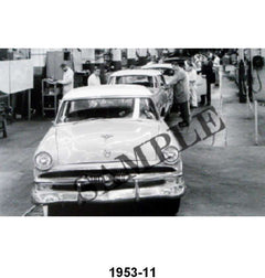 BLACK AND WHITE PICTURES - 53 FORD, END OF ASSEMBLY