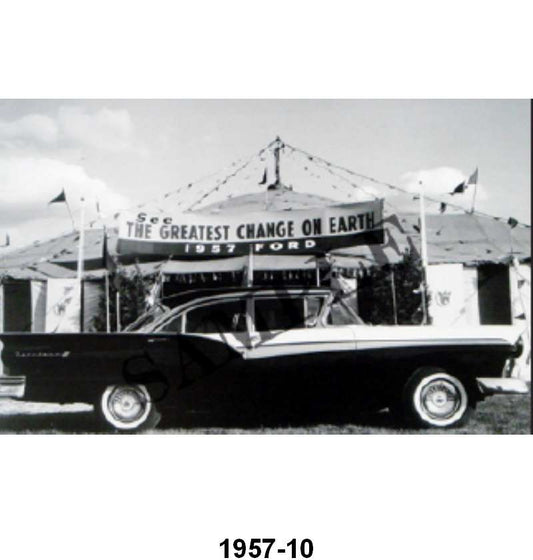 BLACK AND WHITE PICTURE - 57 FAIRLANE 500 4-DOOR HARDTOP