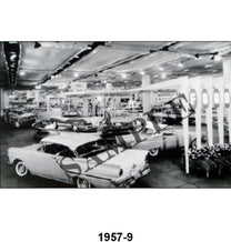 BLACK AND WHITE PICTURE - 57 LARGE AUTO SHOW DISPLAY