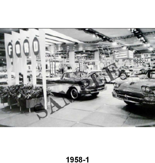 BLACK AND WHITE PICTURE - 58 LARGE DEALER AUTO EXPO