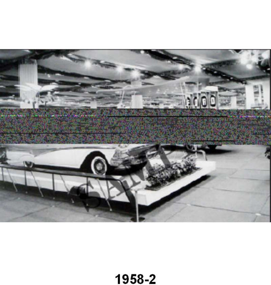 BLACK AND WHITE PICTURE - 58 LARGE DEALER AUTO SHOW,