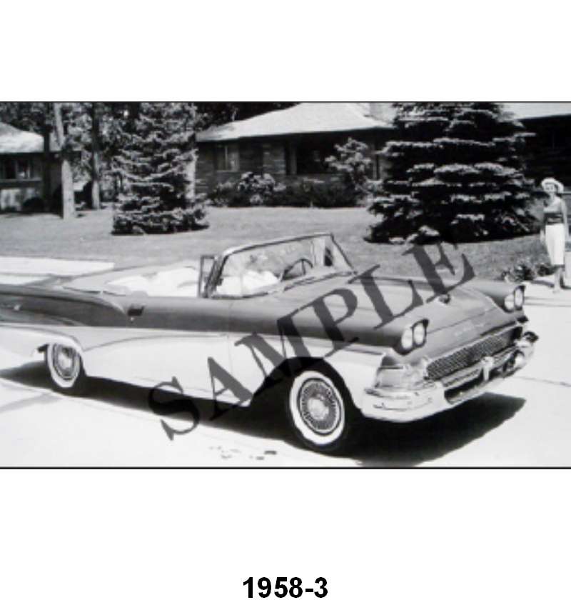 BLACK AND WHITE PICTURE - 58 CONVERTIBLE, TOP DOWN