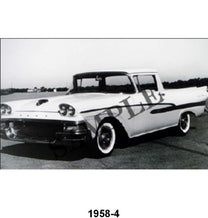 BLACK AND WHITE PICTURE - 58 RANCHERO, 3/4 FRONT VIEW